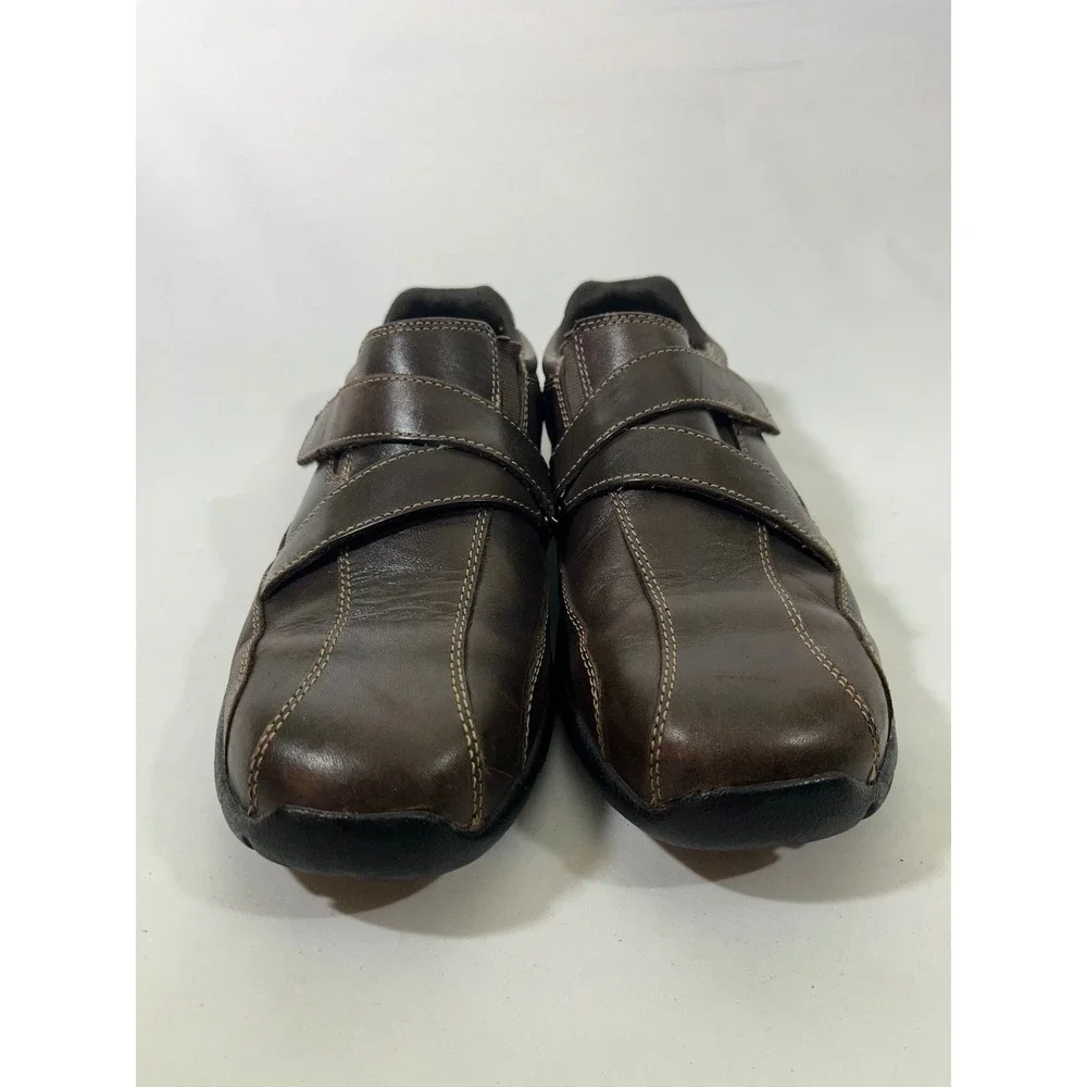 Rockport‎ XCS Mens Leather Hook and Loop Comfort Shoes Slip On Brown SZ 8.5